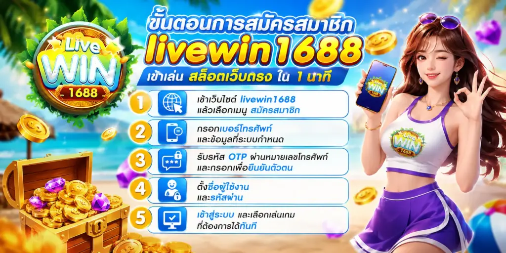 ขั้นตอนการสมัครสมาชิก livewin1688